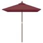 vidaXL Ombrellone da Giardino con Palo in Legno Bordeaux 198x198x231cm vidaXL Ombrellone da Giardino con Palo in Legno Bordeaux 198x198x231cm