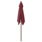 vidaXL Ombrellone da Giardino con Palo in Legno Bordeaux 198x198x231cm vidaXL Ombrellone da Giardino con Palo in Legno Bordeaux 198x198x231cm