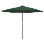 vidaXL Ombrellone da Giardino con Palo in Legno Verde 299x240 cm vidaXL Ombrellone da Giardino con Palo in Legno Verde 299x240 cm