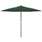 vidaXL Ombrellone da Giardino con Palo in Legno Verde 299x240 cm vidaXL Ombrellone da Giardino con Palo in Legno Verde 299x240 cm