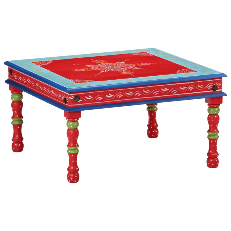 vidaXL Tavolino Salotto Rosso Dipinto a Mano Legno Massello di Mango vidaXL Tavolino Salotto Rosso Dipinto a Mano Legno Massello di Mango