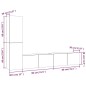 vidaXL Set di Mobili Porta TV 4 pz Rovere Fumo in Legno Multistrato vidaXL Set di Mobili Porta TV 4 pz Rovere Fumo in Legno Multistrato