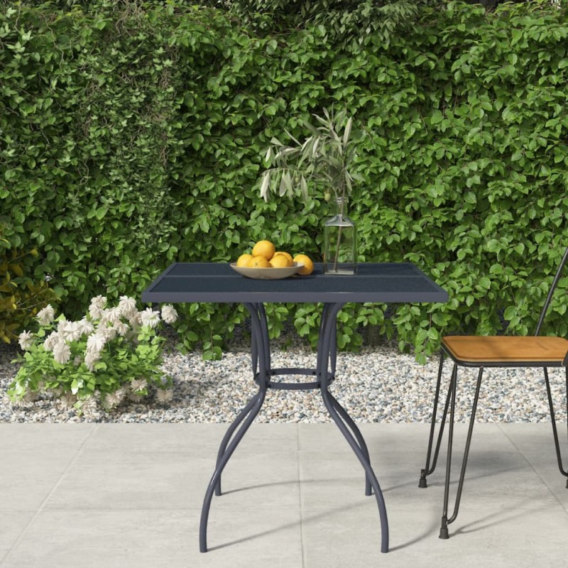 vidaXL Tavolo da Giardino Antracite 80x80x72,5 cm Rete d'Acciaio vidaXL Tavolo da Giardino Antracite 80x80x72,5 cm Rete d'Acciaio