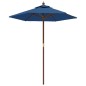 vidaXL Ombrellone da Giardino con Palo in Legno Azzurro 196x231 cm vidaXL Ombrellone da Giardino con Palo in Legno Azzurro 196x231 cm