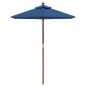 vidaXL Ombrellone da Giardino con Palo in Legno Azzurro 196x231 cm vidaXL Ombrellone da Giardino con Palo in Legno Azzurro 196x231 cm