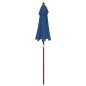 vidaXL Ombrellone da Giardino con Palo in Legno Azzurro 196x231 cm vidaXL Ombrellone da Giardino con Palo in Legno Azzurro 196x231 cm