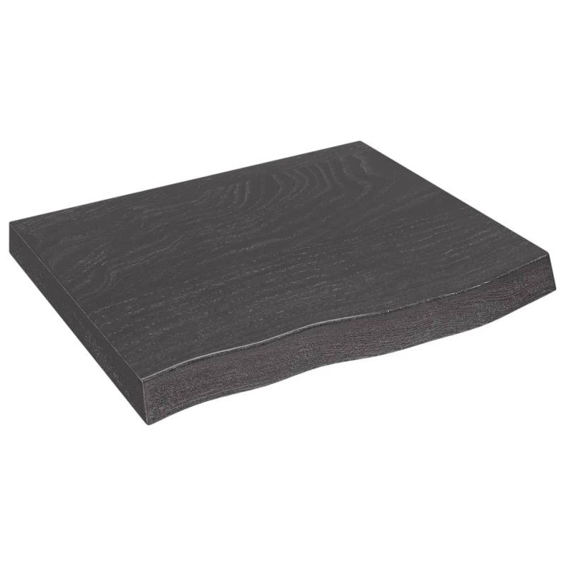 vidaXL Ripiano Muro Grigio Scuro 60x50x6 cm Massello Rovere Trattato vidaXL Ripiano Muro Grigio Scuro 60x50x6 cm Massello Rovere Trattato
