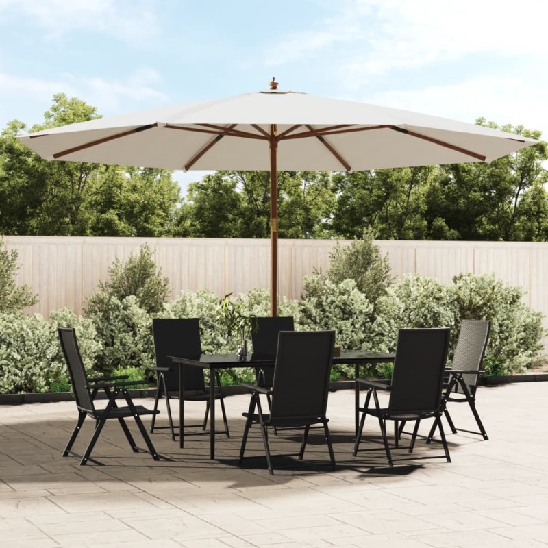 vidaXL Ombrellone da Giardino con Palo in Legno Sabbia 400x273 cm vidaXL Ombrellone da Giardino con Palo in Legno Sabbia 400x273 cm