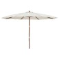 vidaXL Ombrellone da Giardino con Palo in Legno Sabbia 400x273 cm vidaXL Ombrellone da Giardino con Palo in Legno Sabbia 400x273 cm