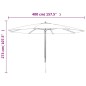 vidaXL Ombrellone da Giardino con Palo in Legno Sabbia 400x273 cm vidaXL Ombrellone da Giardino con Palo in Legno Sabbia 400x273 cm
