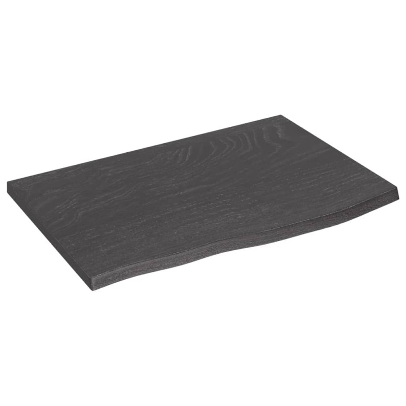 vidaXL Ripiano Muro Grigio Scuro 60x40x2 cm Massello Rovere Trattato vidaXL Ripiano Muro Grigio Scuro 60x40x2 cm Massello Rovere Trattato