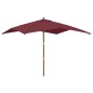 vidaXL Ombrellone da Giardino Palo Legno Rosso Bordeaux 300x300x273 cm vidaXL Ombrellone da Giardino Palo Legno Rosso Bordeaux 300x300x273 cm