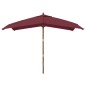 vidaXL Ombrellone da Giardino Palo Legno Rosso Bordeaux 300x300x273 cm vidaXL Ombrellone da Giardino Palo Legno Rosso Bordeaux 300x300x273 cm
