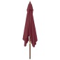 vidaXL Ombrellone da Giardino Palo Legno Rosso Bordeaux 300x300x273 cm vidaXL Ombrellone da Giardino Palo Legno Rosso Bordeaux 300x300x273 cm