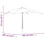 vidaXL Ombrellone da Giardino Palo Legno Rosso Bordeaux 300x300x273 cm vidaXL Ombrellone da Giardino Palo Legno Rosso Bordeaux 300x300x273 cm