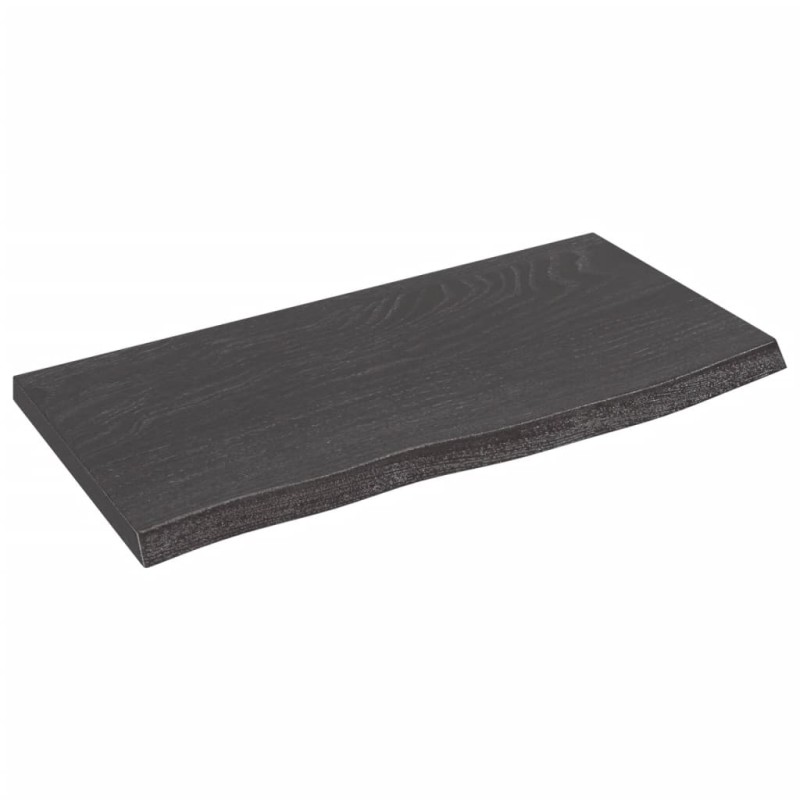 vidaXL Ripiano Muro Grigio Scuro 60x30x2 cm Massello Rovere Trattato vidaXL Ripiano Muro Grigio Scuro 60x30x2 cm Massello Rovere Trattato