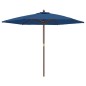vidaXL Ombrellone da Giardino con Palo in Legno Azzurro 299x240 cm vidaXL Ombrellone da Giardino con Palo in Legno Azzurro 299x240 cm