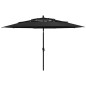 Ombrellone a 3 Livelli con Palo in Alluminio Nero 3,5 m Ombrellone a 3 Livelli con Palo in Alluminio Nero 3,5 m