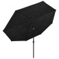 Ombrellone a 3 Livelli con Palo in Alluminio Nero 3,5 m Ombrellone a 3 Livelli con Palo in Alluminio Nero 3,5 m