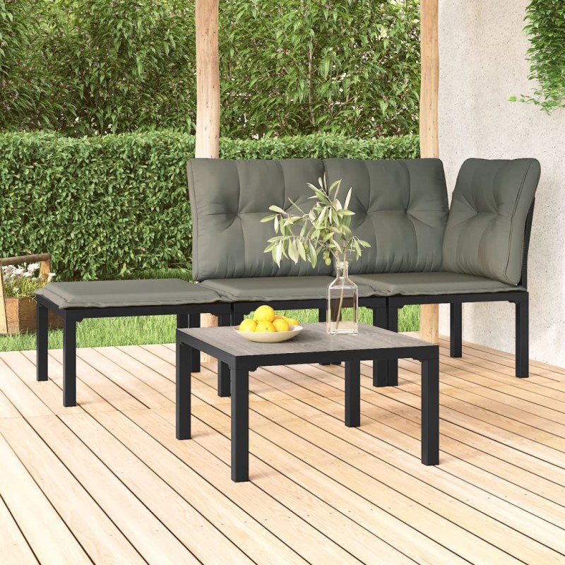 vidaXL Tavolino da Giardino Grigio 55x55x31 cm DPC e Acciaio vidaXL Tavolino da Giardino Grigio 55x55x31 cm DPC e Acciaio
