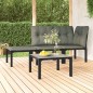 vidaXL Tavolino da Giardino Grigio 55x55x31 cm DPC e Acciaio vidaXL Tavolino da Giardino Grigio 55x55x31 cm DPC e Acciaio