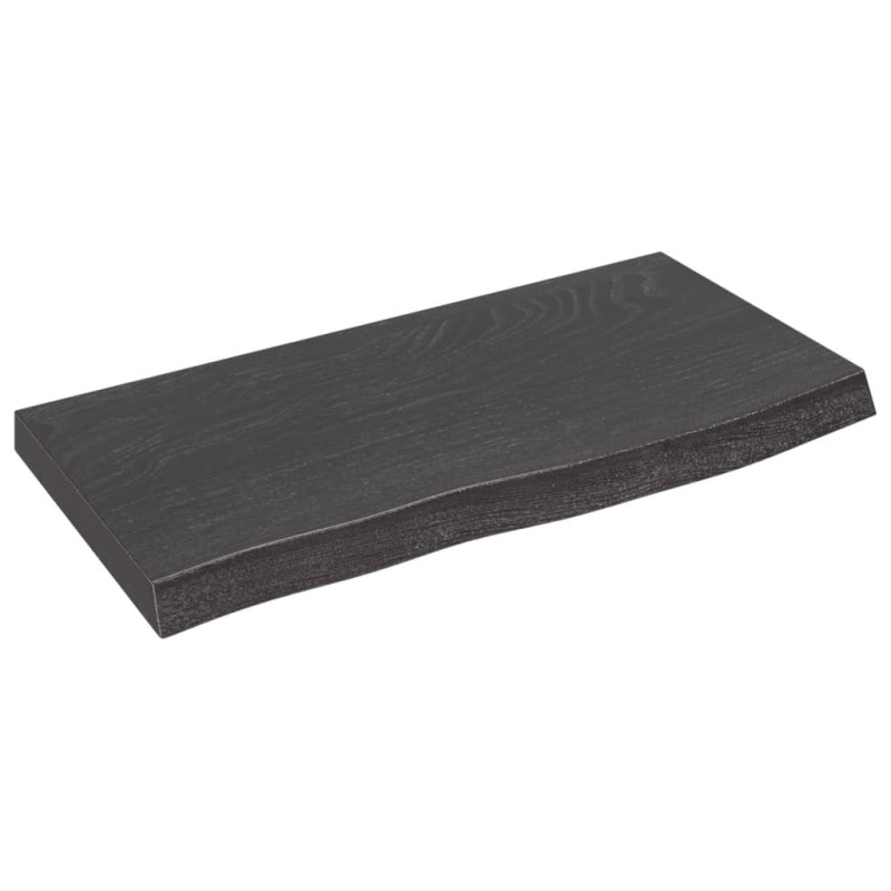 vidaXL Ripiano Muro Grigio Scuro 60x30x4 cm Massello Rovere Trattato vidaXL Ripiano Muro Grigio Scuro 60x30x4 cm Massello Rovere Trattato