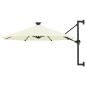Ombrellone a Muro con LED e Palo in Metallo 300 cm Sabbia Ombrellone a Muro con LED e Palo in Metallo 300 cm Sabbia