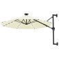 Ombrellone a Muro con LED e Palo in Metallo 300 cm Sabbia Ombrellone a Muro con LED e Palo in Metallo 300 cm Sabbia