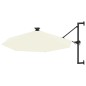 Ombrellone a Muro con LED e Palo in Metallo 300 cm Sabbia Ombrellone a Muro con LED e Palo in Metallo 300 cm Sabbia