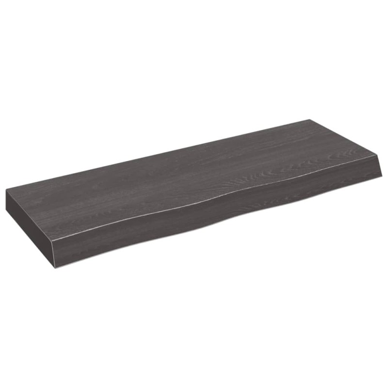 vidaXL Ripiano Marrone Scuro 80x30x(2-6) cm Massello Rovere Trattato vidaXL Ripiano Marrone Scuro 80x30x(2-6) cm Massello Rovere Trattato