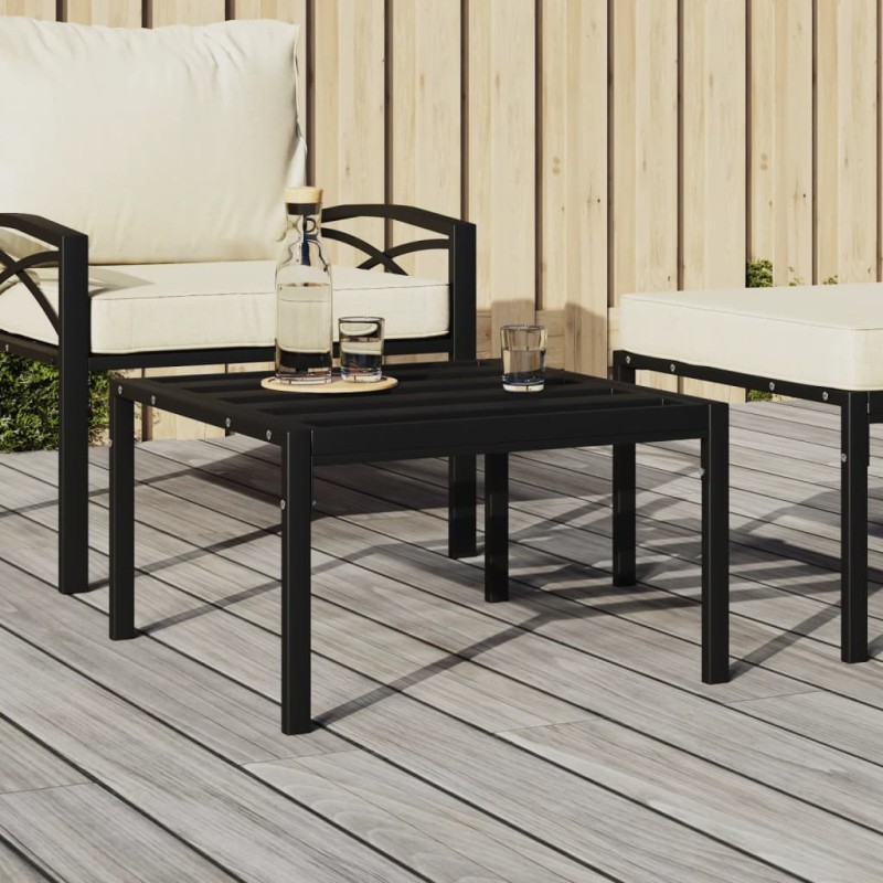 vidaXL Tavolino da Giardino Nero 60x60x35 cm Acciaio vidaXL Tavolino da Giardino Nero 60x60x35 cm Acciaio