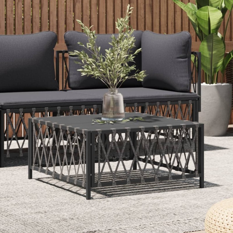 vidaXL Tavolo da Giardino Antracite 70x70x34 cm in Tessuto Intrecciato vidaXL Tavolo da Giardino Antracite 70x70x34 cm in Tessuto Intrecciato
