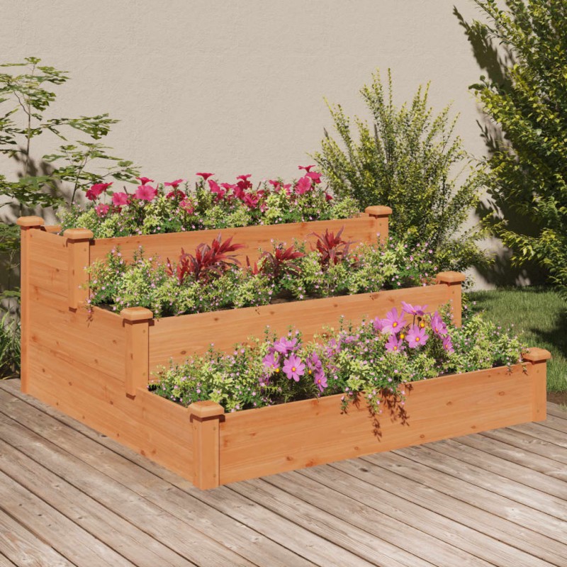 vidaXL Fioriera Rialzata Giardino Marrone 120x120x56 cm Massello Abete vidaXL Fioriera Rialzata Giardino Marrone 120x120x56 cm Massello Abete