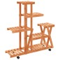 vidaXL Portafiori con Ruote 95x25x101 cm in Legno Massello di Abete vidaXL Portafiori con Ruote 95x25x101 cm in Legno Massello di Abete