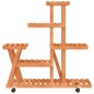 vidaXL Portafiori con Ruote 95x25x101 cm in Legno Massello di Abete vidaXL Portafiori con Ruote 95x25x101 cm in Legno Massello di Abete