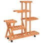 vidaXL Portafiori con Ruote 95x25x101 cm in Legno Massello di Abete vidaXL Portafiori con Ruote 95x25x101 cm in Legno Massello di Abete