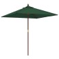 vidaXL Ombrellone da Giardino con Palo in Legno Verde 198x198x231 cm vidaXL Ombrellone da Giardino con Palo in Legno Verde 198x198x231 cm