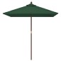 vidaXL Ombrellone da Giardino con Palo in Legno Verde 198x198x231 cm vidaXL Ombrellone da Giardino con Palo in Legno Verde 198x198x231 cm