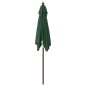 vidaXL Ombrellone da Giardino con Palo in Legno Verde 198x198x231 cm vidaXL Ombrellone da Giardino con Palo in Legno Verde 198x198x231 cm
