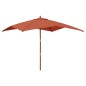 vidaXL Ombrellone da Giardino Palo in Legno Terracotta 300x300x273 cm vidaXL Ombrellone da Giardino Palo in Legno Terracotta 300x300x273 cm