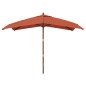 vidaXL Ombrellone da Giardino Palo in Legno Terracotta 300x300x273 cm vidaXL Ombrellone da Giardino Palo in Legno Terracotta 300x300x273 cm
