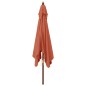 vidaXL Ombrellone da Giardino Palo in Legno Terracotta 300x300x273 cm vidaXL Ombrellone da Giardino Palo in Legno Terracotta 300x300x273 cm