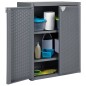 vidaXL Armadio da Giardino Grigio 65x45x88 cm in Rattan PP vidaXL Armadio da Giardino Grigio 65x45x88 cm in Rattan PP
