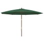 vidaXL Ombrellone da Giardino con Palo in Legno Verde 400x273 cm