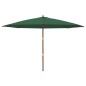 vidaXL Ombrellone da Giardino con Palo in Legno Verde 400x273 cm