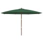 vidaXL Ombrellone da Giardino con Palo in Legno Verde 400x273 cm