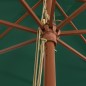 vidaXL Ombrellone da Giardino con Palo in Legno Verde 400x273 cm