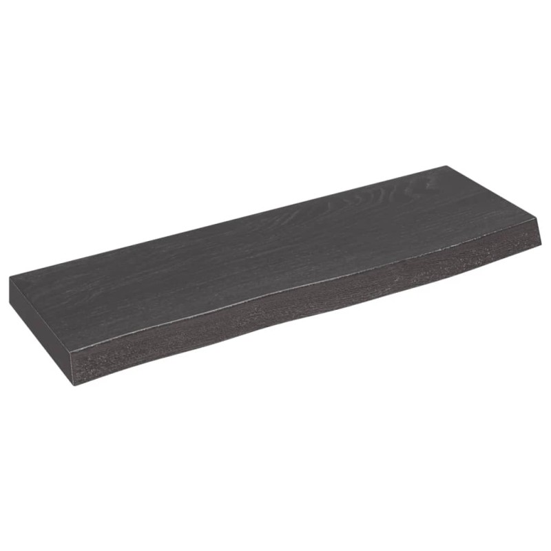 vidaXL Ripiano Muro Marrone Scuro 60x20x4 cm Massello Rovere Trattato vidaXL Ripiano Muro Marrone Scuro 60x20x4 cm Massello Rovere Trattato