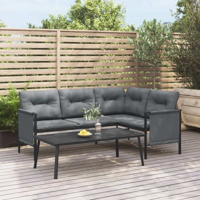 vidaXL Tavolino da Giardino Antracite 110x55x35 cm Acciaio vidaXL Tavolino da Giardino Antracite 110x55x35 cm Acciaio
