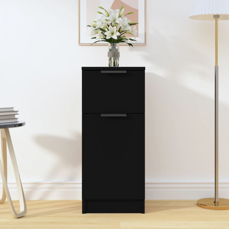 vidaXL Credenza Nera 30x30x70 cm in Legno Multistrato vidaXL Credenza Nera 30x30x70 cm in Legno Multistrato